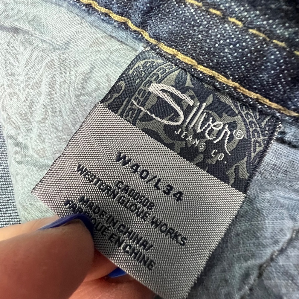 👖Like New |•SILVER JEANS•| Gordie Loose Fit Straight Leg 40x34👖 - Picture 9 of 12